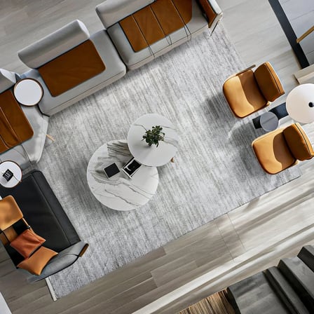 Modern Gri Soyut Salon Halısı Kaymaz Tabanlı Dijital Baskı Koridor Uyumlu