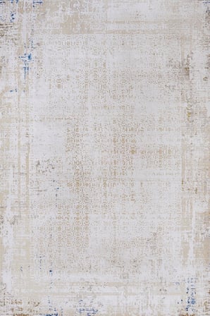 Krem Soyut Desenli Eskitme Halı Modern Salon ve Koridor İçin Kaymaz Tabanlı