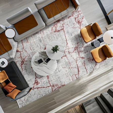 Soyut Desenli Kaymaz Taban Halı Dijital Baskı Modern Salon ve Koridor İçin