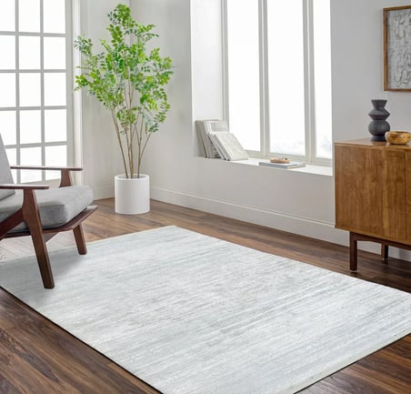 Gri Modern Soyut Desenli Parlak Yüzeyli Salon Halısı Koridor