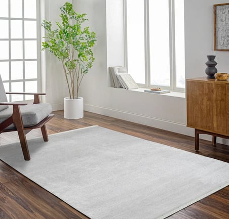Gri Salon Halısı Modern Düz Gümüş Tonlu Makine Dokuma Koridor Yatak Odası