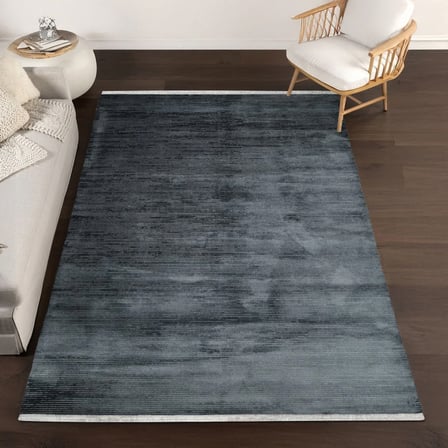 Antrasit Gri Soyut Desenli Dijital Baskı Halı Kaymaz Tabanlı Modern Koridor ve Salon