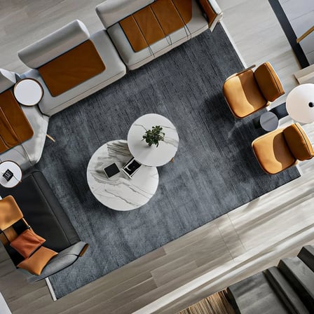Antrasit Gri Soyut Desenli Dijital Baskı Halı Kaymaz Tabanlı Modern Koridor ve Salon