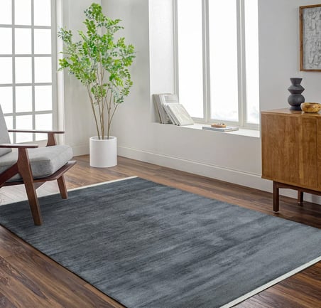 Antrasit Gri Soyut Desenli Dijital Baskı Halı Kaymaz Tabanlı Modern Koridor ve Salon