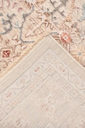 Bej Krem Eskitme Dokuma Salon Halısı Klasik Desenli Koridor Vintage Stil