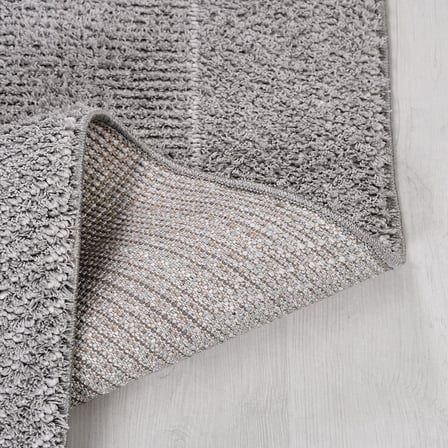 Gri Modern Geometrik Desenli Kabartmalı Salon Halısı Koridor