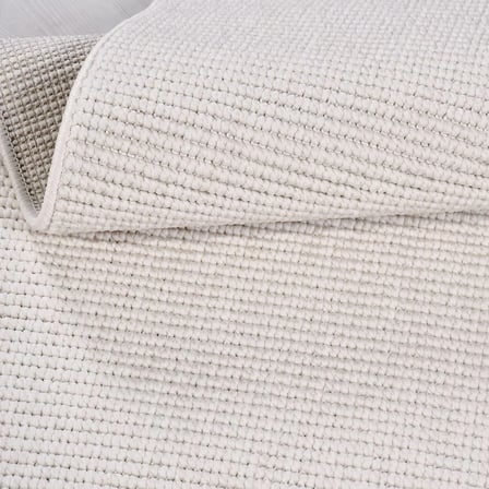 Krem Modern Kabartmalı Çizgili Salon Halısı Toz Vermez Çocuk Odası Polyester