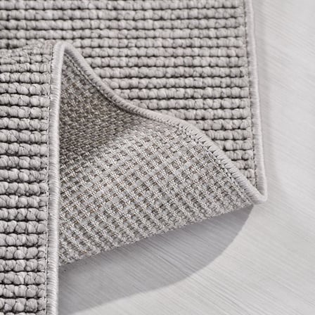 Gri Modern Kabartmalı Çizgili Salon Halısı Toz Vermez Koridor