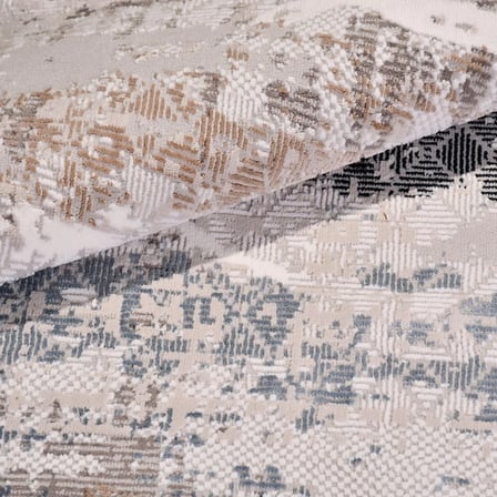 Gri Modern Soyut Desenli Salon Halısı Kabartmalı Doku Koridor