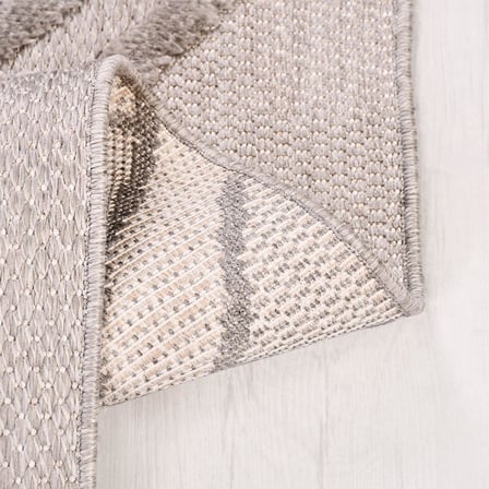 Gri Modern Geometrik Desenli Salon Halısı Kabartmalı Koridor Tipi