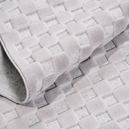 Modern Geometrik Gri Salon Halısı Makine Dokuma Polyester Koridor Yatak Odası