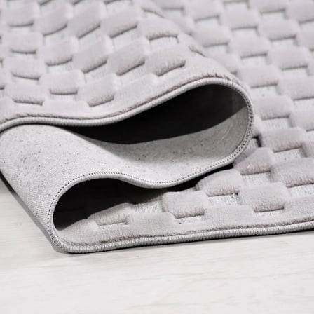 Modern Geometrik Gri Salon Halısı Makine Dokuma Polyester Koridor Yatak Odası