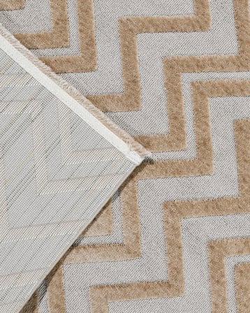 Krem Geometrik Modern Salon Halısı Dokulu Tasarım İskandinav Model