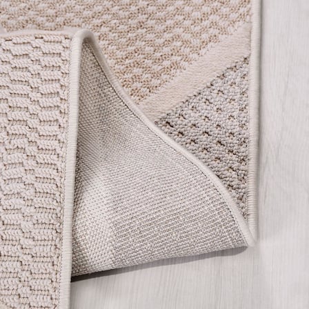 Krem Modern Geometrik Desenli Salon Halısı Koridor Yatak Odası