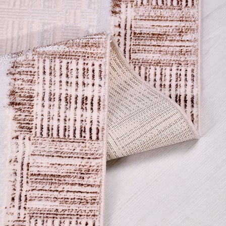 Krem Modern Geometrik Desenli Salon Halısı Koridor Yatak Odası