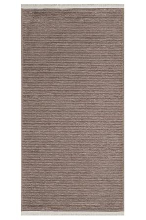 Vizon Kahve Çizgili Modern Salon Halısı Kabartmalı Koridor Makine Dokuma