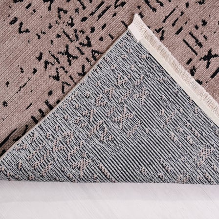 Siyah Geometrik Desenli Modern Salon Halısı Koridor Yatak Odası