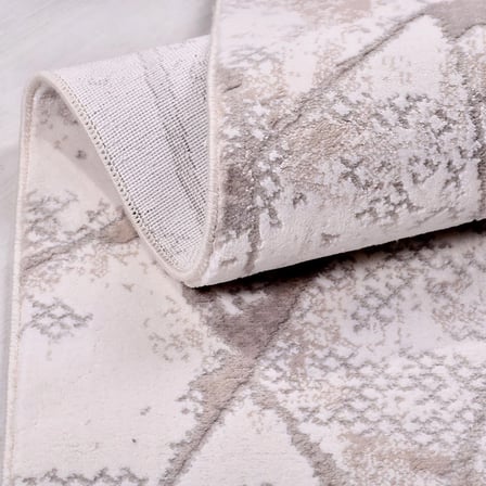 Modern Gri Salon Halısı Soyut Desenli Yumuşak Dokulu Koridor