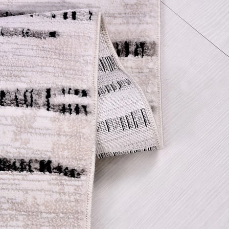 Ekru Modern Salon Halısı Soyut Desenli Yumuşak Doku Koridor Yatak Odası
