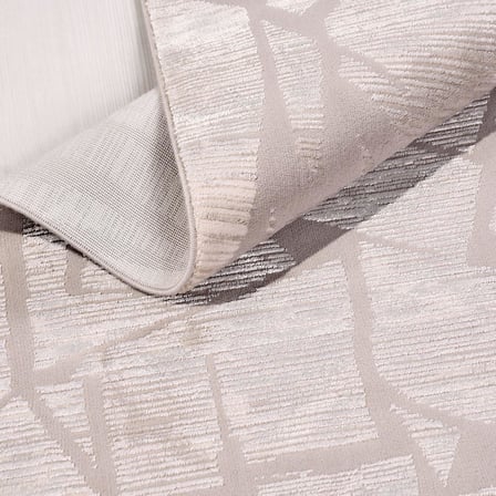 Krem Modern Geometrik Salon Halısı Toz Vermez Koridor Yatak Odası