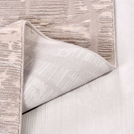 Krem Modern Geometrik Salon Halısı Toz Vermez Koridor Yatak Odası