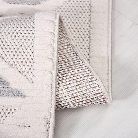 Gri Modern Geometrik Desenli Salon Halısı Polyester Koridor Yatak Odası