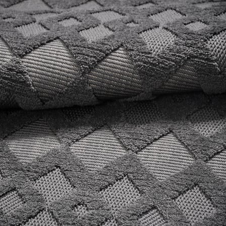 Antrasit Gri Geometrik Desenli Modern Salon Halısı Koridor Yatak Odası