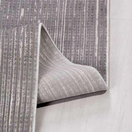Antrasit Gri Geometrik Modern Salon Halısı Yatak Odası Makine Dokuma