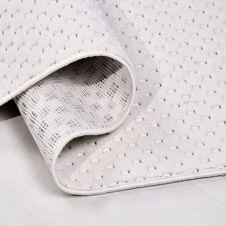 Ekru Modern Geometrik Desenli Koridor Halısı Toz Vermez Salon