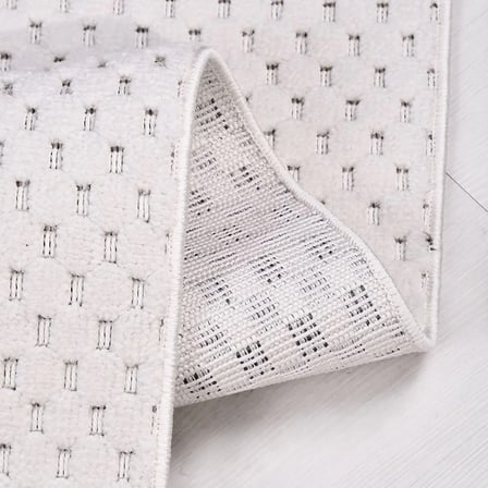 Ekru Modern Geometrik Desenli Koridor Halısı Toz Vermez Salon