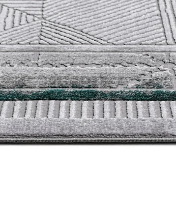 Gri Geometrik Modern Salon Halısı Toz Vermez Akrilik Eskitme Vintage