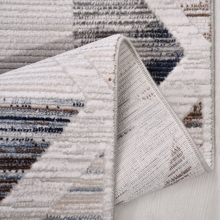 Gri Geometrik Kabartmalı Modern Salon Halısı Akrilik Yatak Odası