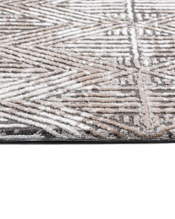Antrasit Gri Geometrik Modern Salon Halısı Polyester Koridor