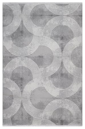 Modern Gri Geometrik Desenli Salon Halısı Yatak Odası Makine Dokuma