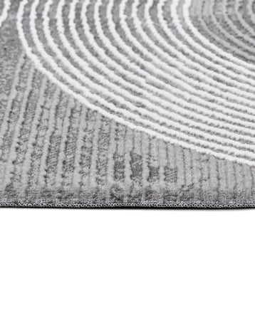 Modern Gri Geometrik Desenli Salon Halısı Yatak Odası Makine Dokuma