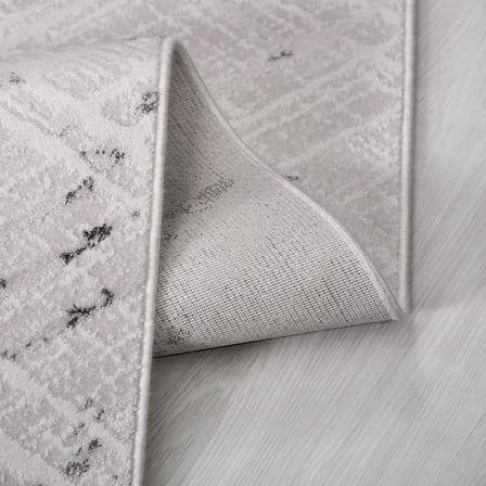 Modern Gri Salon Halısı Soyut Desenli Yumuşak Dokuma Koridor
