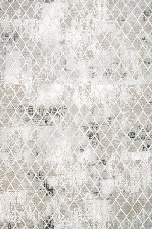 Geometrik Desenli Gri Modern Salon Halısı Kaymaz Tabanlı Dijital Baskı