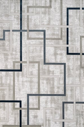 Gri Modern Geometrik Desenli Salon Halısı Dijital Baskı Yün Tuşeli Akrilik Koridor
