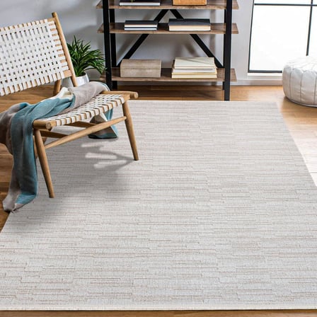 Krem Soyut Desenli Kaymaz Taban Dijital Baskı Halı Modern Salon Koridor