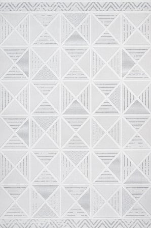Gri Geometrik Modern Dijital Baskı Kaymaz Tabanlı Salon Koridor Halısı