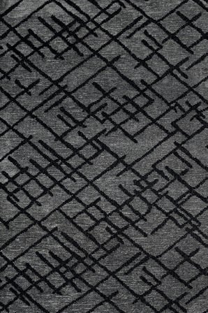 Antrasit Gri Modern Geometrik Desenli Kaymaz Salon Halısı Koridor İçin