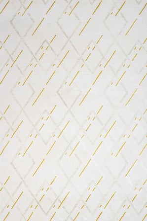 Sarı Ekru Geometrik Desenli Dijital Baskı Modern Salon Halısı Kaymaz Tabanlı