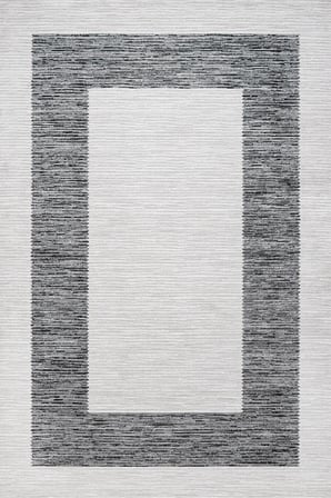 Ekru Antrasit Geometrik Desenli Modern Salon Halısı Dijital Baskı Kaymaz Taban