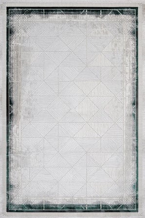 Gri Geometrik Desenli Modern Salon Halısı Dijital Baskı Kaymaz Tabanlı Koridor İçin
