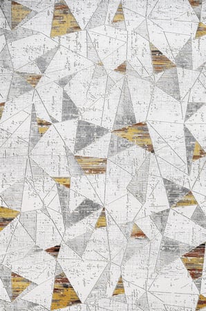 Gri Geometrik Modern Salon Halısı Kabartmalı Dijital Baskı Koridor için Tabanlı