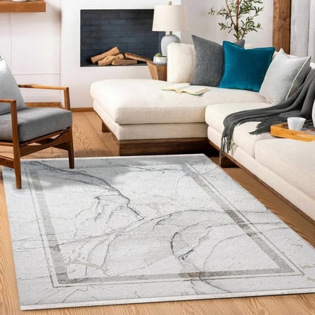Gri Soyut Desenli Dijital Baskı Modern Salon Halısı Tabanlı Koridor