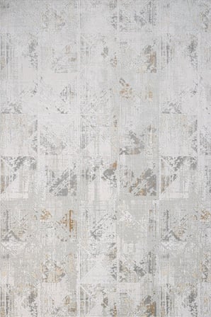Gri Geometrik Desenli Modern Salon Halısı Yıkanabilir Dijital Baskı Akrilik Tasarım