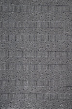 Antrasit Gri Geometrik Desenli Yıkanabilir Kaymaz Tabanlı Dijital Baskı Salon Halısı