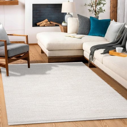 Dijital Baskı Krem Düz Halı Modern Desensiz Kaymaz Tabanlı Salon Koridor