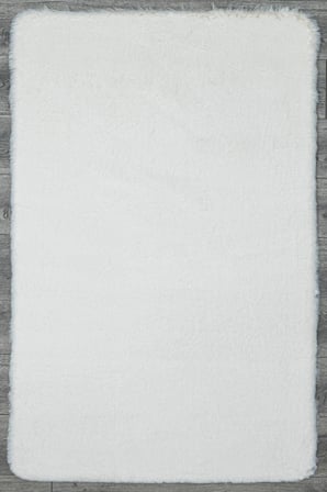 Beyaz Modern Tüy Yapılı Salon Halısı Polyester Dokuma Koridor